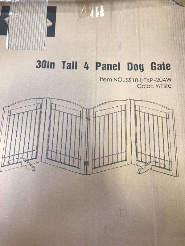 Photo 1 of 30 inches tall 4 panel dog gate color white and black 