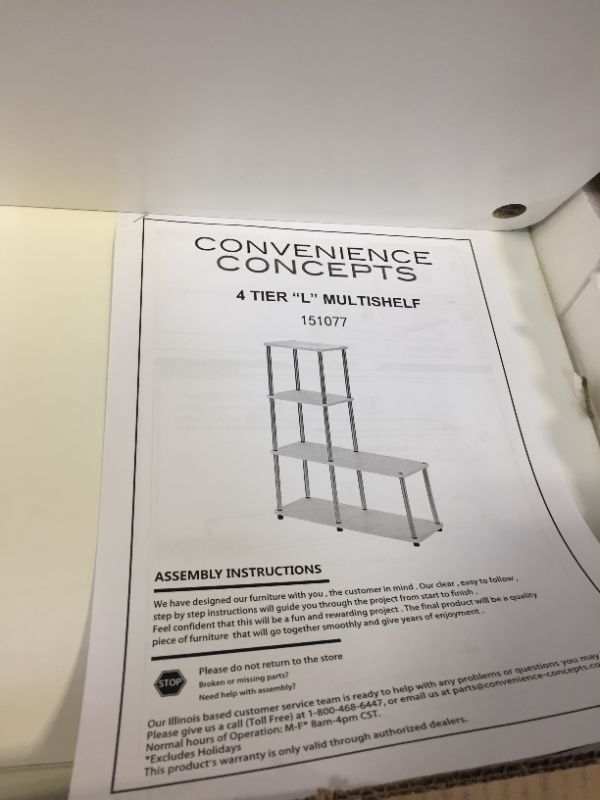 Photo 2 of Convenience Concepts Designs2Go No Tools Multi-Shelf L Bookshelf