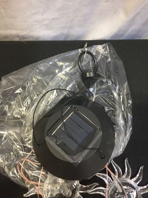 Photo 1 of BXGTECH Solar Sun Wind Chimes  LED Hanging Wind Chime with Hook Solar Powered and USB Charging Outside Garden Yard Patio Outdoor Decor
