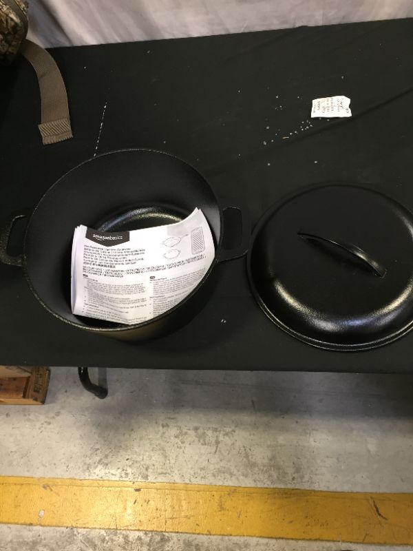 Photo 2 of Amazon Basics Pre-Seasoned Cast Iron Dutch Oven with Dual Handles - 2-Quart