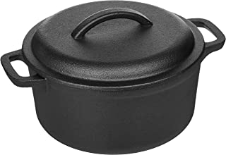 Photo 1 of Amazon Basics Pre-Seasoned Cast Iron Dutch Oven with Dual Handles - 2-Quart