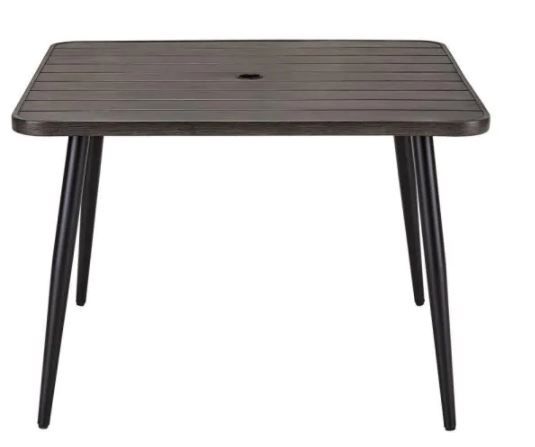 Photo 1 of 42 in. Faux Wood Outdoor Dining Table
