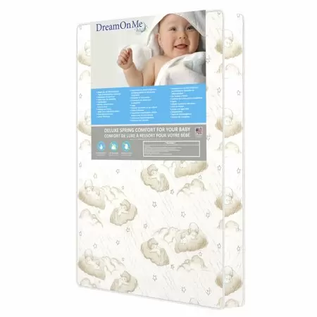 Photo 1 of Dream On Me 3" Spring Coil Portable Crib Mattress, White/Brown
