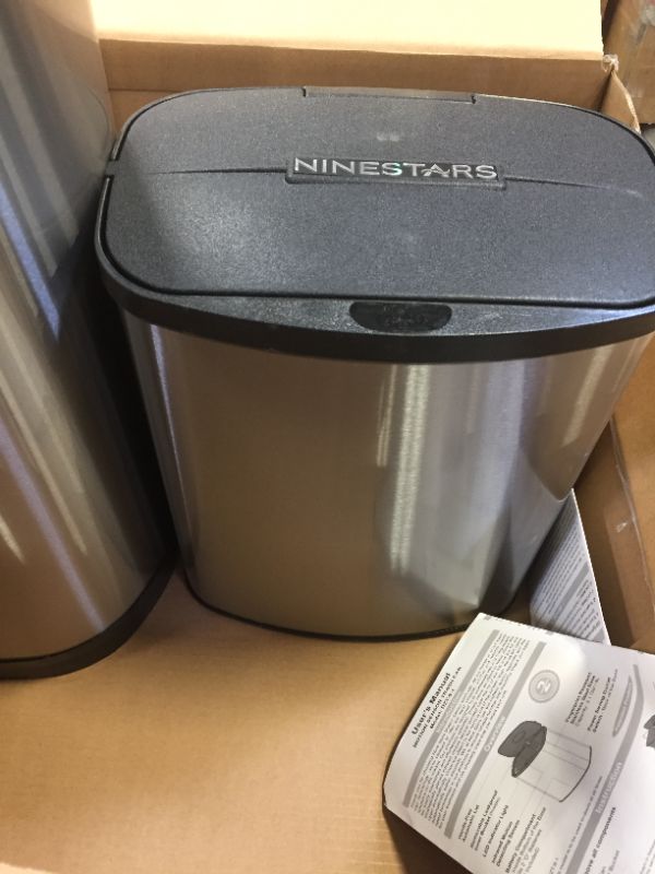 Photo 4 of MOTION SENSORS DO NOT WORK Nine Stars Motion Sensor Combo Touchless 13.2 Gal / 2.1 Gal Trash Can, Stainless Steel