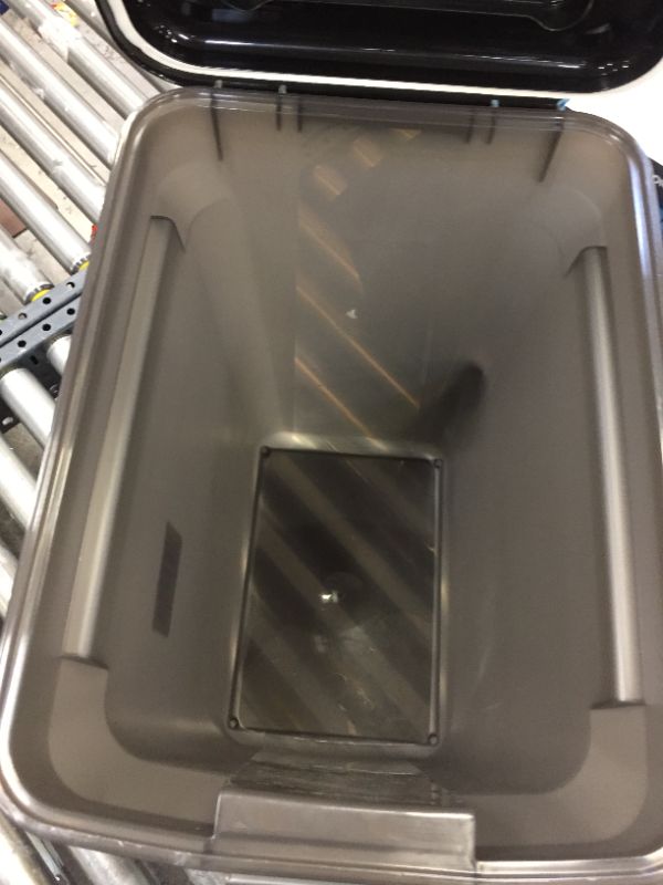 Photo 2 of IRIS Airtight Pet Food Storage Container, Smoke/Black, 55-qt, NO WHEELS , SCUFFS 