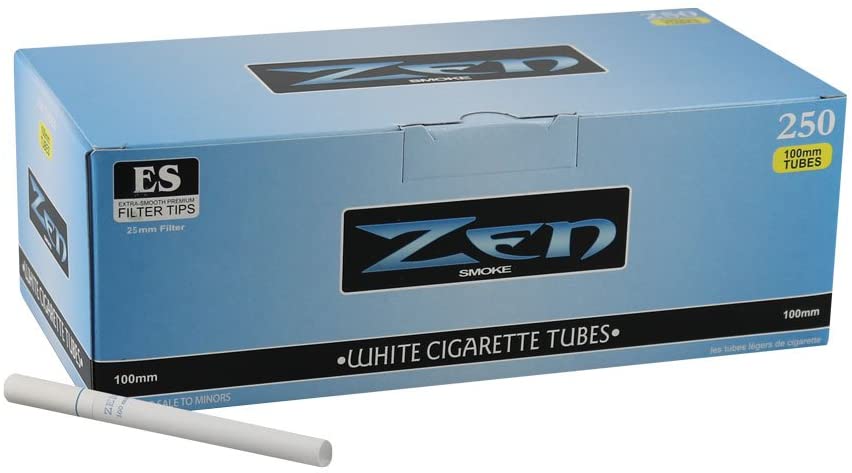 Photo 1 of 4 PACK OF OF:  Box - 250pc Zen 100mm Light Cigarette Tubes White
