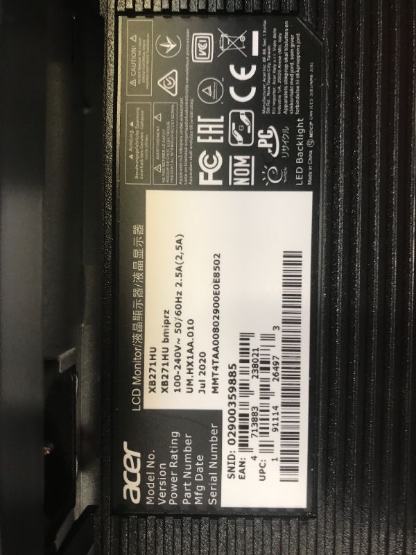 Photo 5 of Acer Predator XB271HU bmiprz 27" WQHD (2560x1440) NVIDIA G-SYNC IPS Monitor
