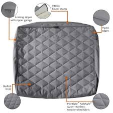 Photo 1 of Classic Accessories Montlake FadeSafe Water-Resistant Wide Back Patio Quilted Lounge Cushion, 25 x 22 x 4 inch, Grey
