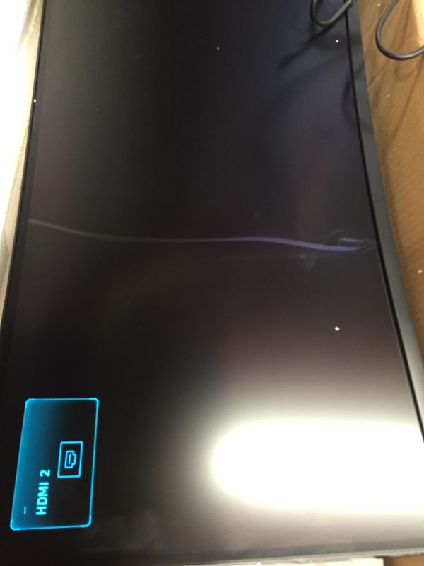 Photo 2 of PARTS ONLY-BROKEN SCREEN ---------LCD DAMAGE, CHG9 Series C49HG90DMN 49" HDR LED Curved FHD FreeSync Monitor (DisplayPort, Mini DisplayPort, HDMI, USB)