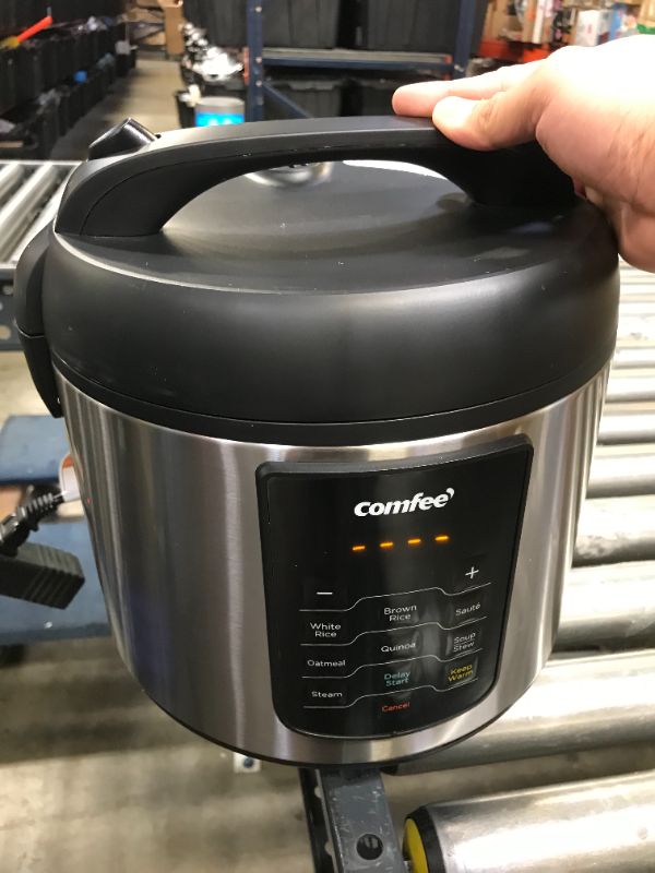 Photo 2 of COMFEE' Rice Cooker, 8-in-1 Stainless Steel Multi Cooker, Slow Cooker, Steamer, Saute, and Warmer, 5.2 QT, 20 Cups Cooked, Brown Rice, Quinoa and Oatmeal, 8 One-Touch Programs
