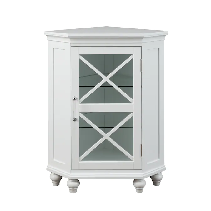 Photo 1 of 
Elegant Home Fashions Blue Ridge 24.75-in W x 32-in H x 17.5-in D White Mdf Freestanding Corner Linen Cabinet
