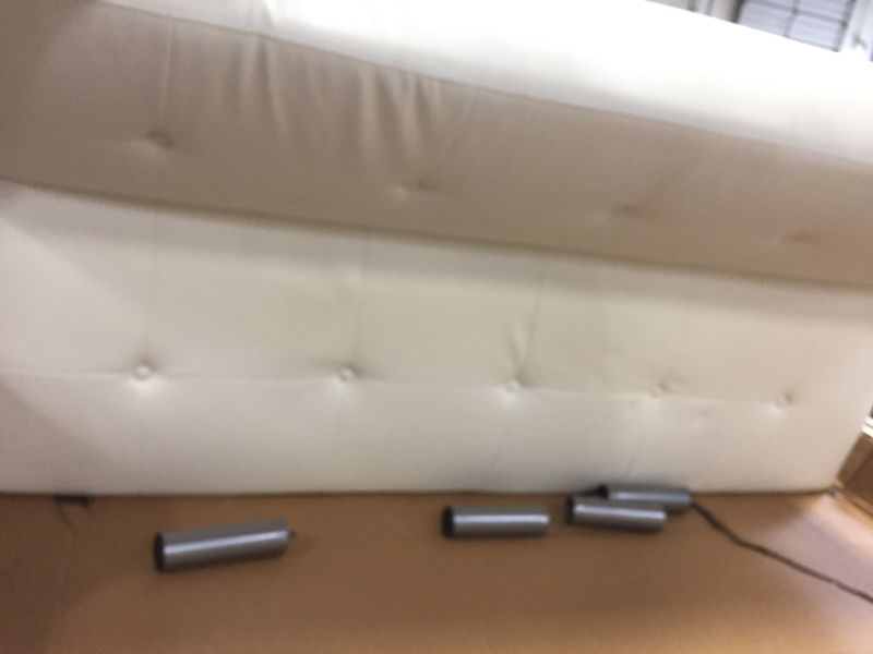 Photo 4 of BOX CUTTER SCRAPES ON UNDERSIDE ONLY, DHP Nola Faux Leather Convertible Sleeper Sofa, White