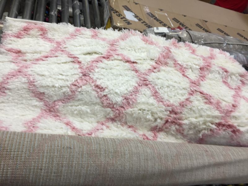 Photo 1 of 3 X 5 WHITE/PINK AREA RUG 