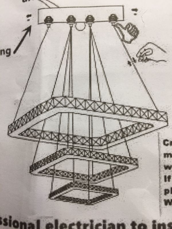 Photo 1 of 3 PIECE HANGING LIGHT FIXTURE ---missing hardware 