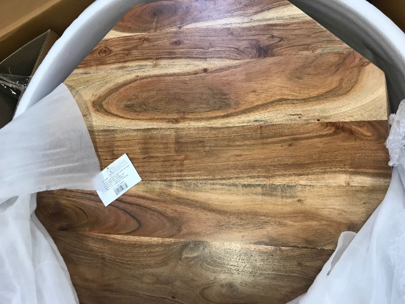 Photo 1 of 35 in. Brown Medium Octagon Wood Coffee Table with Smooth Top
