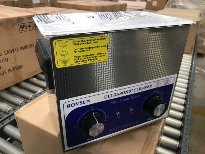 Photo 1 of 2 PACK, ROVSUN 3L Ultrasonic Cleaner, Knob Control Timer Heater Adjustable Stainless Steel Ultrasonic Cleaning Machine, for Jewelry Watches Dentures Glasses Metal Parts, 40KHz 110V US Plug
