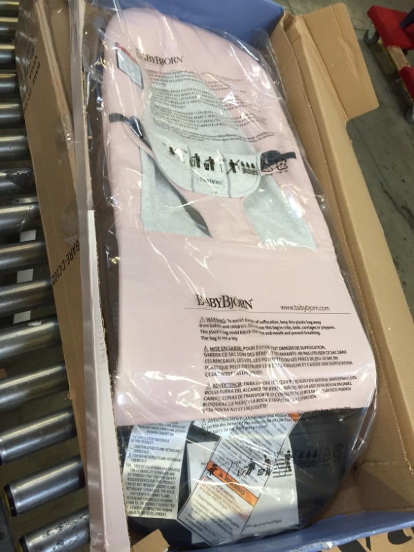 Photo 1 of BABYBJORN Bouncer Balance Soft - Light Pink/Gray, Jersey Cotton