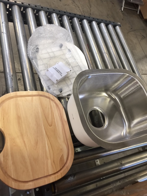 Photo 2 of 1512 18 Gauge Stainless Steel Kitchen Ensemble (Bundle - 4 Items: Sink, Basket Strainer, Sink Grid, and Cutting Board)
