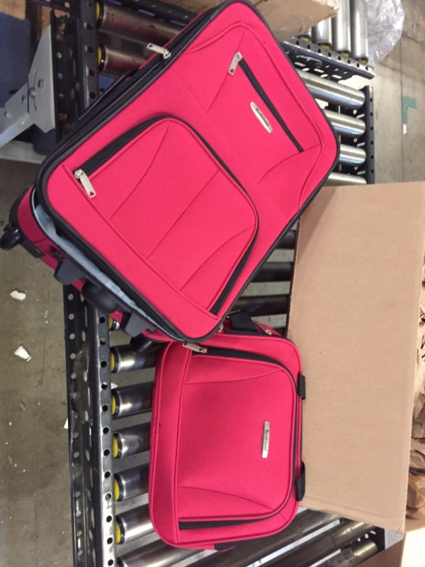 Photo 2 of Rockland 2-Piece Wheeled Luggage Set, Red,