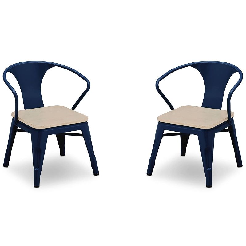 Photo 1 of Delta Children Bistro 2-Piece Chair Set, Navy with Driftwood
