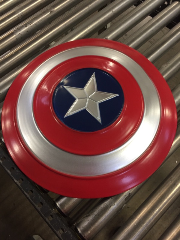 Photo 1 of Captain America Shield Metal 19" Real Captain America Cosplay for Adult Home Decoration

