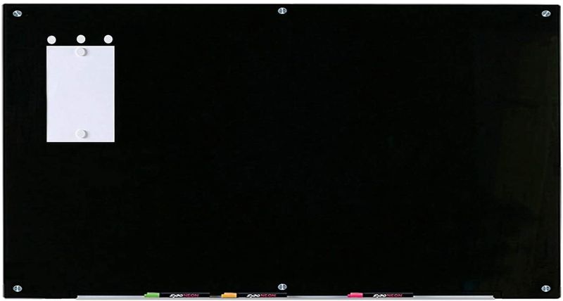 Photo 1 of Audio-Visual Direct Magnetic Black Glass Dry-Erase Board Set - 48 x 72 Inches -
