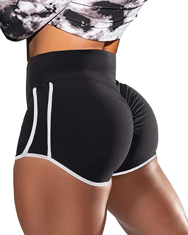 Photo 1 of Gafeng Women's Scrunch Butt Shorts Booty Lifting Ruched High Waist Workout Yoga Running Short Leggings SMALL
