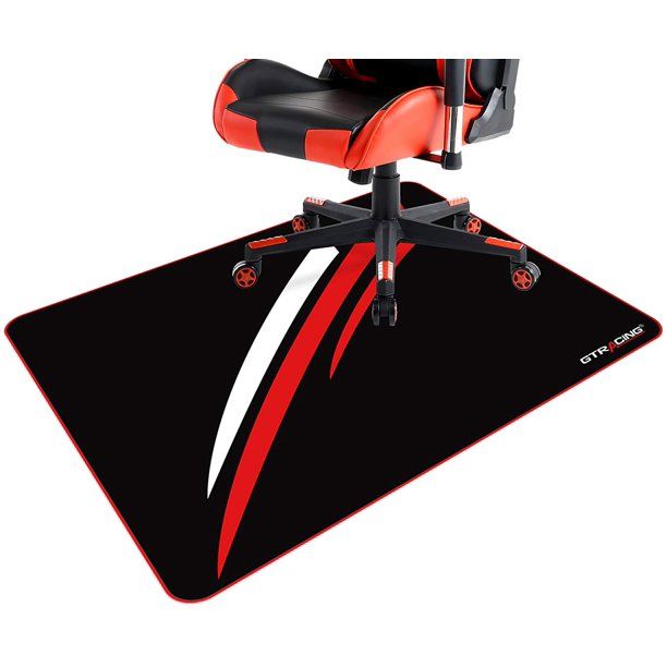 Photo 1 of Gtracing Gaming Chair Mat for Hardwood Floor 43 x 35inch Office Computer Gaming Desk Chair Mat for Hard Floor Red
