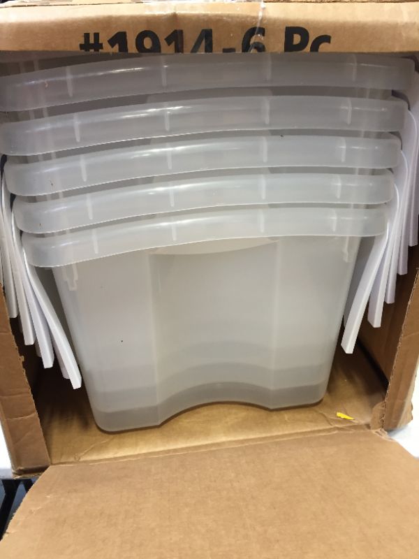 Photo 1 of 48 QT. Hinged Lid Storage Box 6 pack