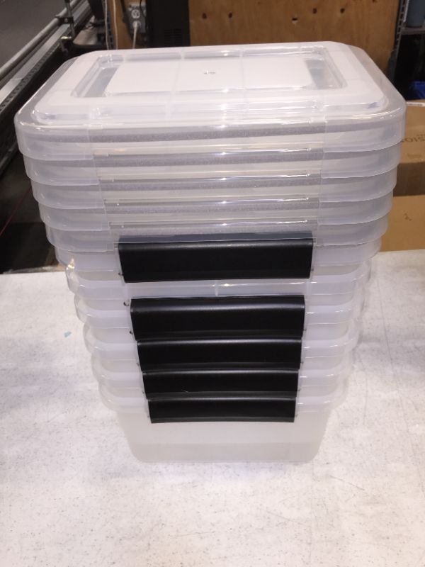 Photo 2 of IRIS 6.5qt Weathertight Storage Box Clear 6 PACK 