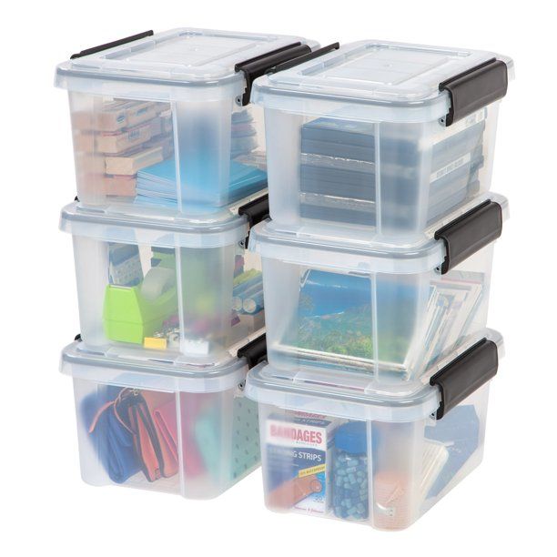 Photo 1 of IRIS 6.5qt Weathertight Storage Box Clear 6 PACK 