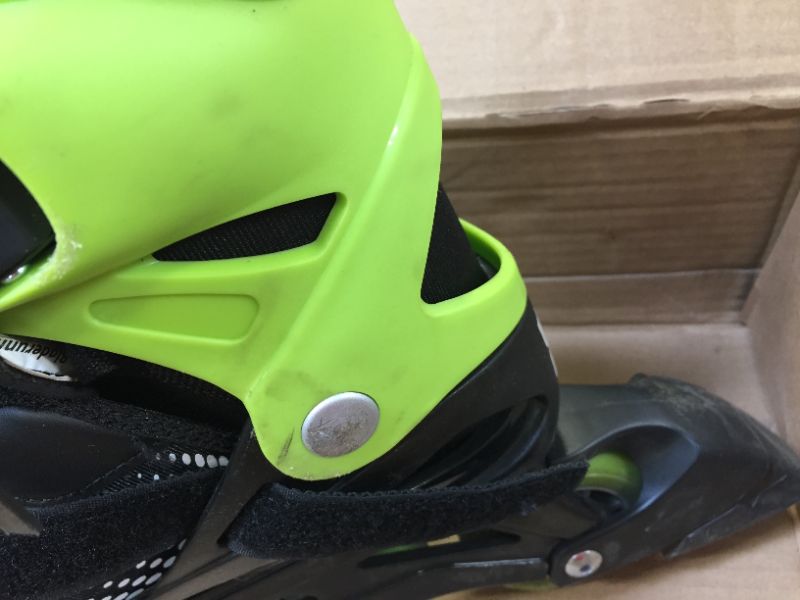 Photo 3 of Bladerunner by Rollerblade Phoenix Boys Adjustable Fitness Inline Skate, Black and Green, Junior, Value Performance Inline Skates