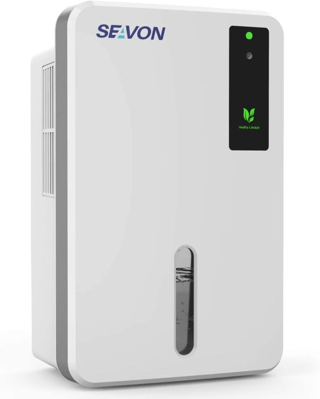 Photo 1 of SEAVON Dehumidifiers for home, 2800 Cubic Feet (269 sq. ft) Quiet Dehumidifiers with 1500ml capacity for Basements, Bathroom, Bedroom, RV, Wardrobe, Auto Shut Off