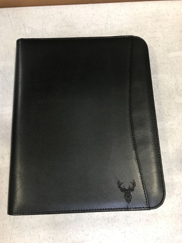 Photo 2 of Wundermax Padfolio Portfolio with Bonus Writing Pad, Professional Interview Leather Padfolio with Zippered Closure, Interior 10.1 Inch Tablet Sleeve