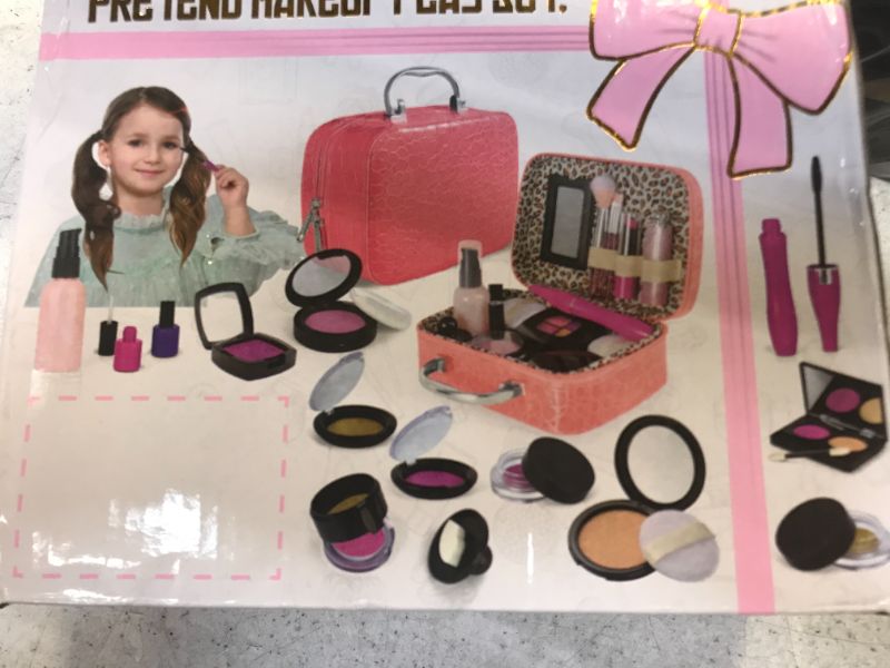 Photo 2 of  Pretend Makeup Kit for Girls, Kids Pretend Play Makeup Set - with Cosmetic Bag for Birthday Christmas, Toy Makeup Set for Toddler, Little Girls Age 3+(Not Real Makeup)