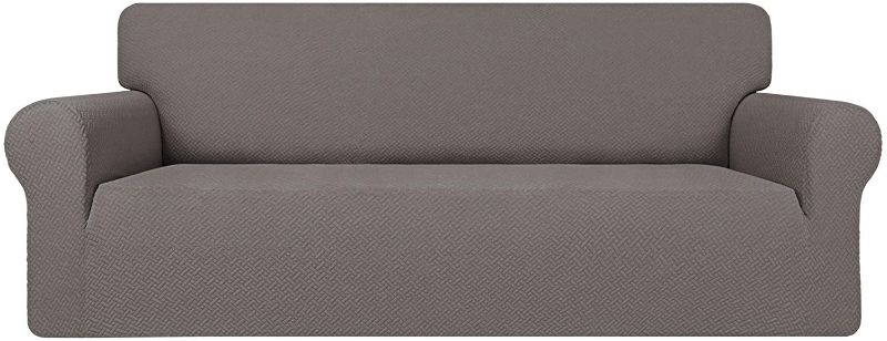 Photo 1 of Easy-Going Stretch Jacquard Couch Cover, 1-Piece Soft Sofa Cover, Sofa Slipcover with Anti-Slip Foams, Washable Furniture Protector for Kids, Dogs, Cats ( Sofa, Taupe)
