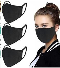 Photo 1 of 3 Pack Face Cover Unisex - Adjustable Nose Wire Reusable Cotton Warm Mouth Cover for Outdoor
