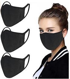 Photo 1 of 3 Pack Face Cover Unisex - Adjustable Nose Wire Reusable Cotton Warm Mouth Cover for Outdoor
