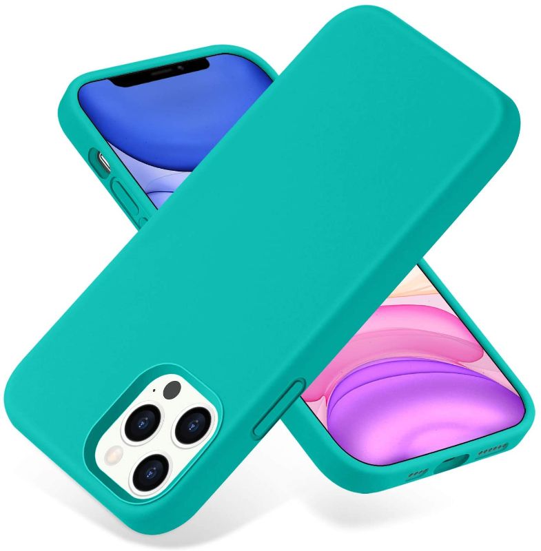 Photo 1 of SNBLK Compatible with iPhone 12 Pro Max Case Liquid Silicone 6.7 Inch (2020), Soft Thick Protective Rubber Cell Phone Basic Cases Covers for Women Men Girls Boys, Teal
