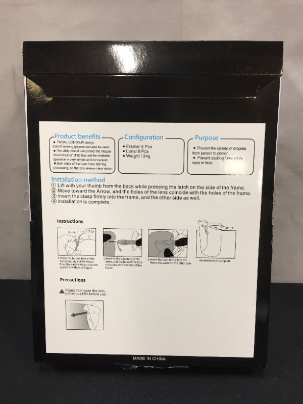 Photo 1 of 4 PC REPLACEMENT CLEAR PLASTIC FACE SHIELD PER BOX -- 4 BOXES