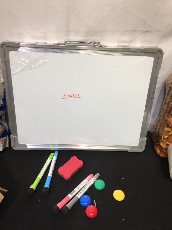 Photo 2 of CASEKEY White Board School Supplies Dry Erase Boards,Foldable Double Sided on Tabletop with Holder for Students Kids,Durable Portable Small Magnetic Board for Home School Office Supplies,15"x12"
