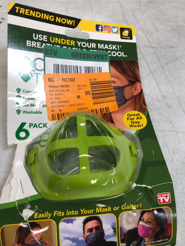 Photo 2 of 1 Size Fits Most Green Under Mask Shield (6-Pack)