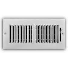 Photo 1 of 10 in. x 4 in. 2-Way Steel Wall/Ceiling Register in White, by Everbilt