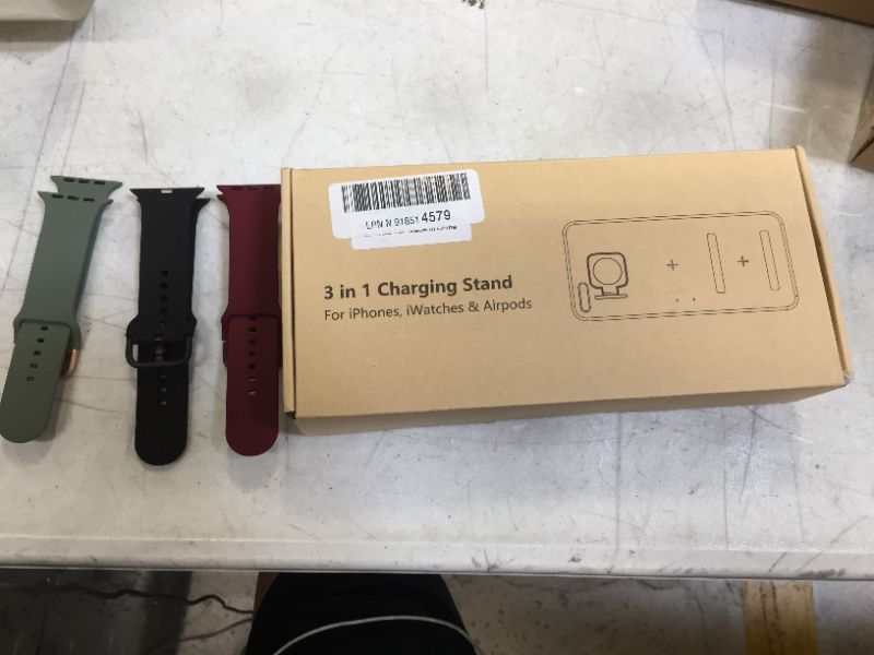 Photo 2 of 3 in 1 Charging Stand And 3 Different Color Watch Band 