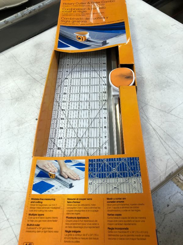 Photo 2 of Fiskars Rotary Cutter & Ruler Combo 6" x 24"