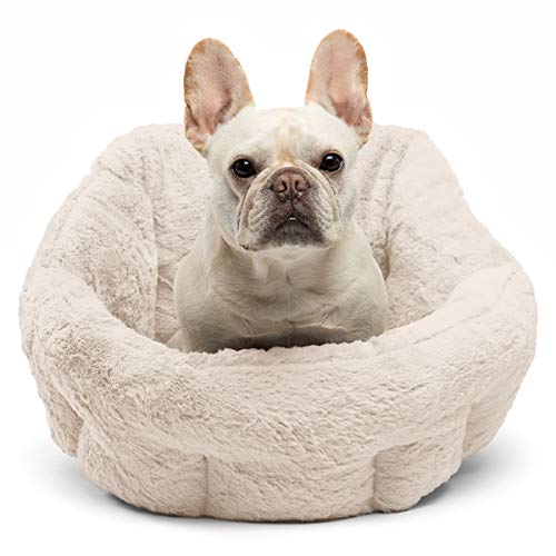 Photo 1 of  Best Friends by Sheri Deep Dish Cuddler in Lux Fur Dog Bed/Cat Bed, Oyster