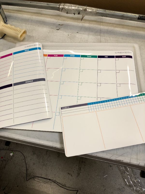Photo 1 of CREKERT Dry Erase Calendar Whiteboard 4in1 3 Magnetic Calendars for Refrigerator