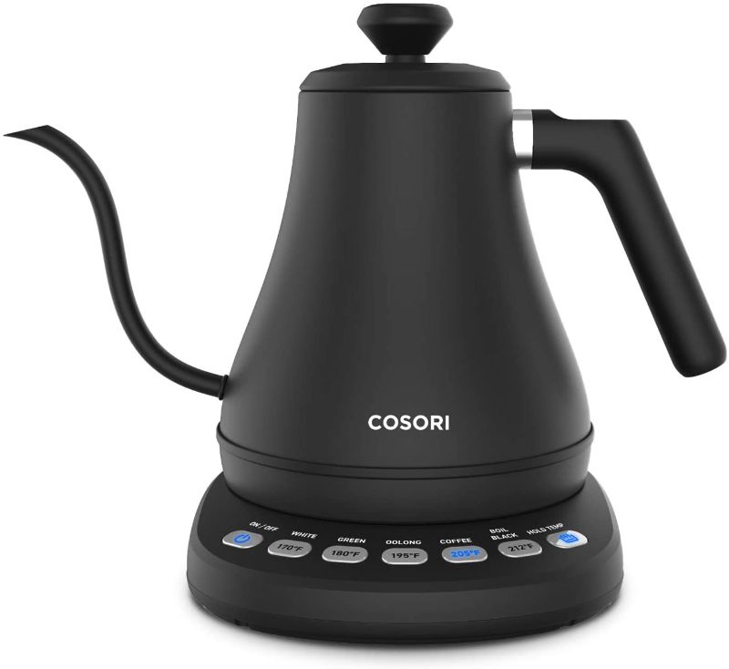 Photo 1 of COSORI CO108-NK Electric Gooseneck 0.8L 5 Variable Presets Pour Over Kettle & Coffee Kettle, 100% Stainless Steel Inner Lid & Bottom, Matte Black
