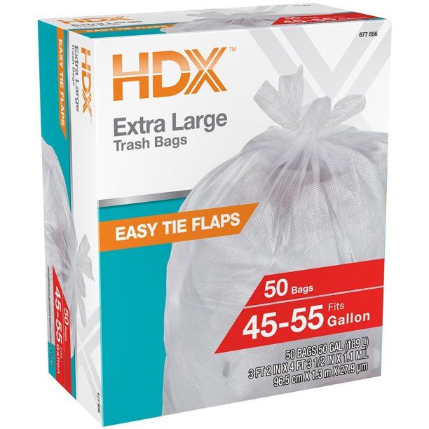 Photo 1 of 50 Gallon Clear Extra Large Trash Bags (50-Count) (D)
