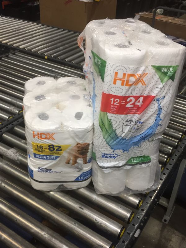 Photo 1 of 18 ROLLS TOILET PAPER AND 12 GIANT ROLLS PAPER TOWELS